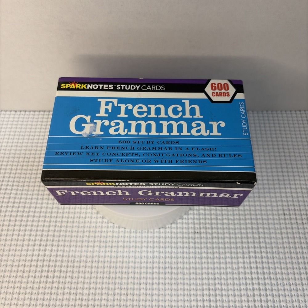 French grammar Sparknote Study Cards 600